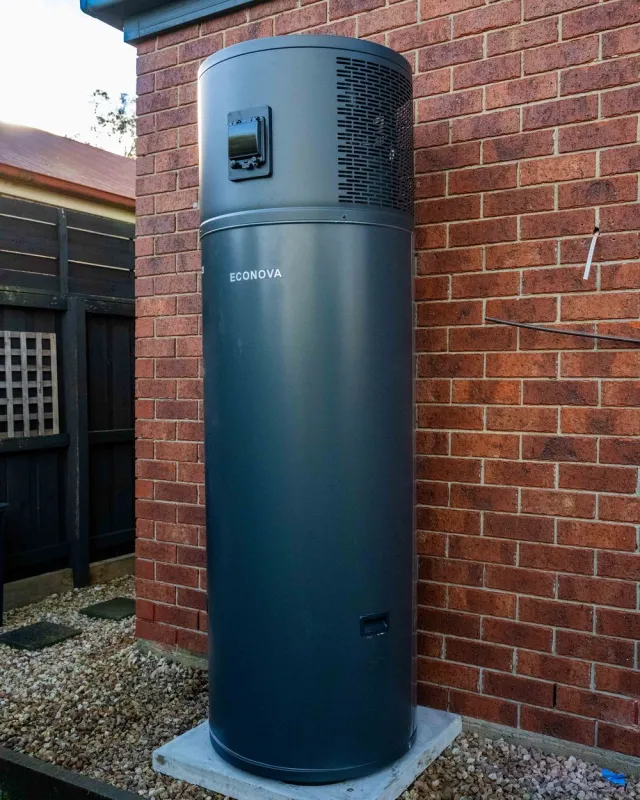 A Goldsure heat pump installed outside a home